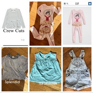 3T Lot:Crewcuts Tea Gap Splendid:PJ+overalls+3Tops